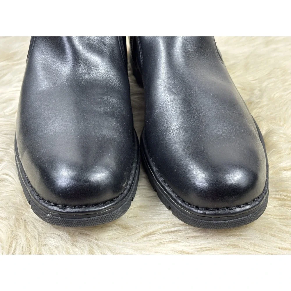 Cole Haan Air Reno Engineer Boots Black Leather Buckle Zip Mens 16M Box